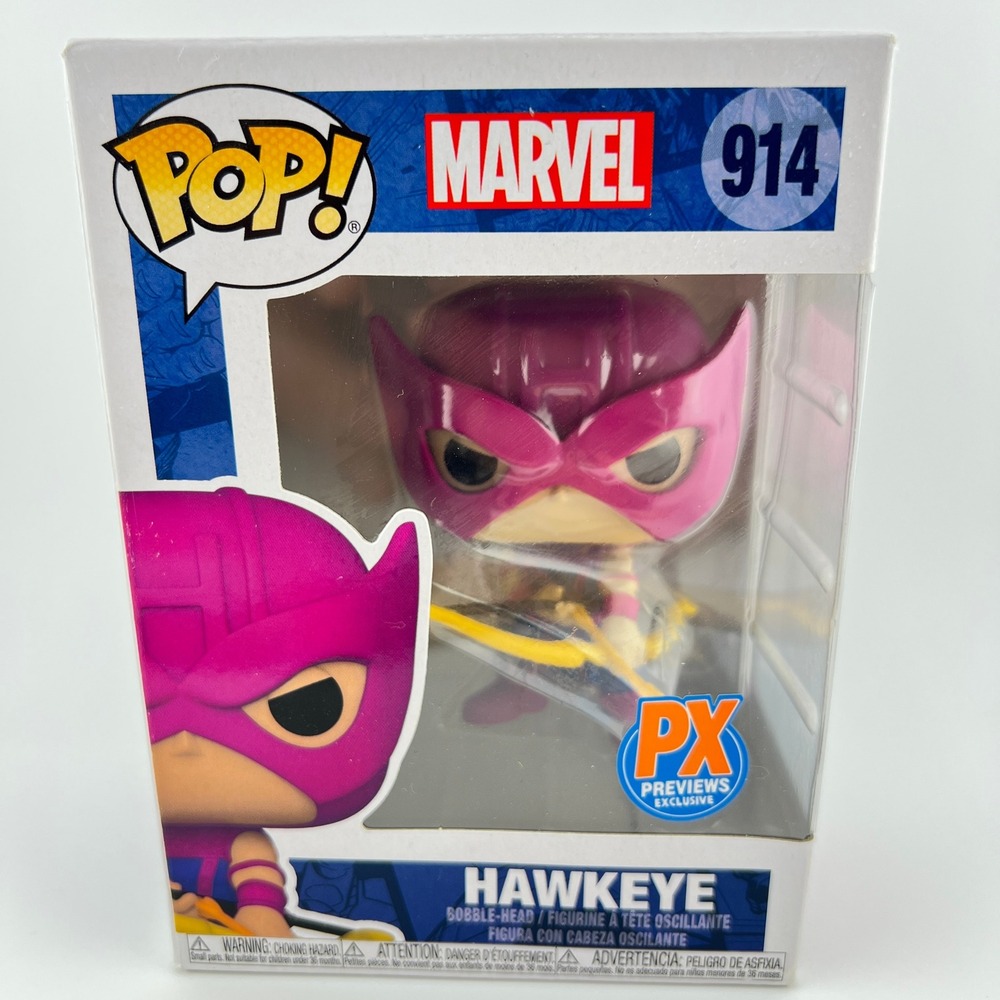 Hawkeye Funko Pop! Marvel 914 PX Previews Exclusive Purple Suit Bobble-Head